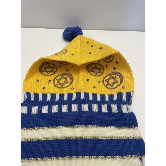 WHOOPI GOLDBERG C For Chanukah Blue White Yellow Dog Sweater & Beanie Set Medium - Picture 7 of 11